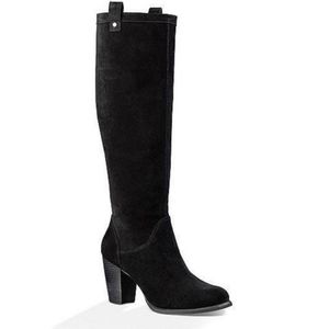 Ugg Ava Suede Knee High Boots with Heel